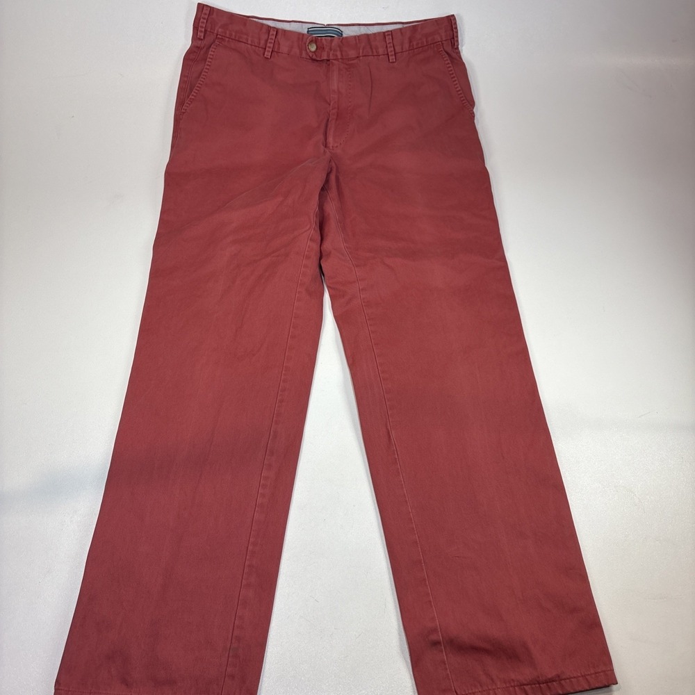 Peter Millar Pant Mens 35x33 Coral Salmon Soft Touch Twill Straight Golf Chino